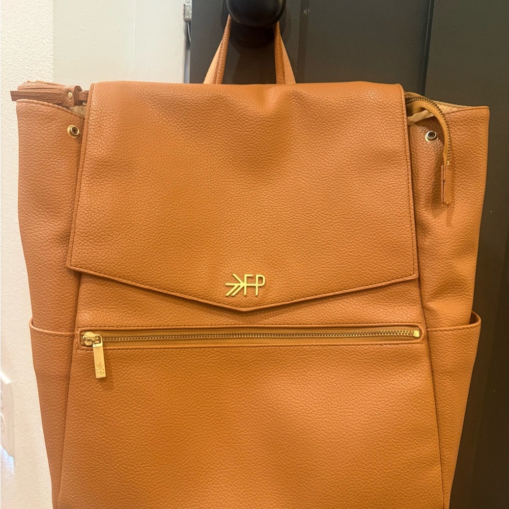 Freshly Picked Tan Baby Bag with Flap Closure and Spacious Design